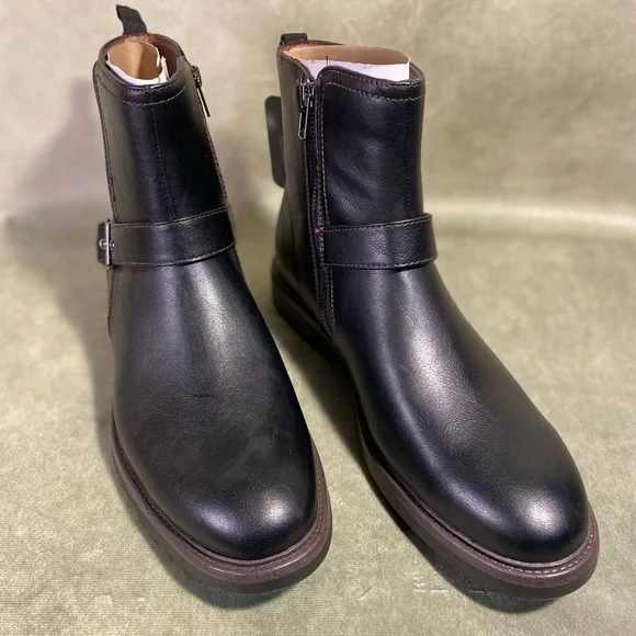 George Black Faux Leather Buckle Boots - Picture 2 of 9